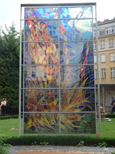 The stained glass artwork